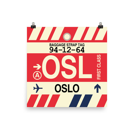 Travel-Themed Poster Print • OSL Oslo Souvenir • YHM Designs - Image 01