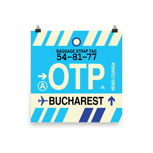 Travel-Themed Poster Print • OTP Bucharest Souvenir • YHM Designs - Image 01