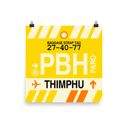 Travel-Themed Poster Print • PBH Thimphu • YHM Designs - Image 01