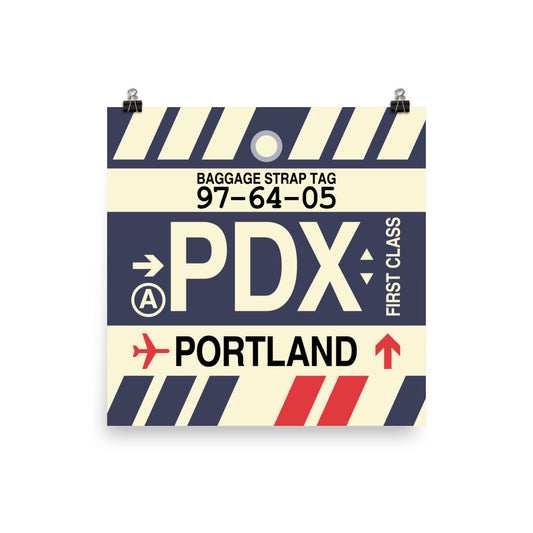 Travel-Themed Poster Print • PDX Portland • YHM Designs - Image 01