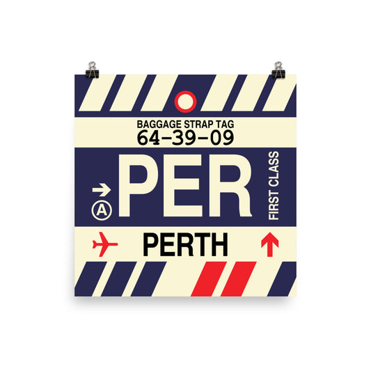 Travel-Themed Poster Print • PER Perth • YHM Designs - Image 01