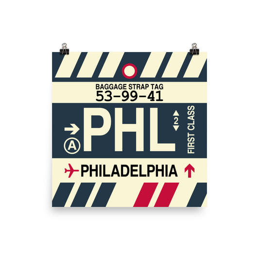 Travel-Themed Poster Print • PHL Philadelphia • YHM Designs - Image 01