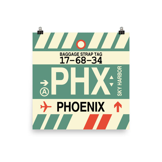 Travel-Themed Poster Print • PHX Phoenix • YHM Designs - Image 01