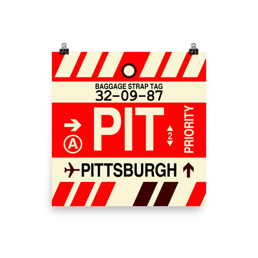 Travel-Themed Poster Print • PIT Pittsburgh • YHM Designs - Image 01