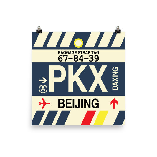 Travel-Themed Poster Print • PKX Beijing • YHM Designs - Image 01