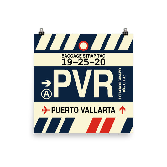Travel-Themed Poster Print • PVR Puerto Vallarta Souvenir • YHM Designs - Image 01