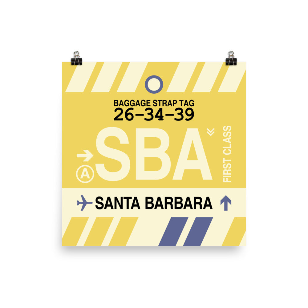 Travel-Themed Poster Print • SBA Santa Barbara Souvenir • YHM Designs - Image 01