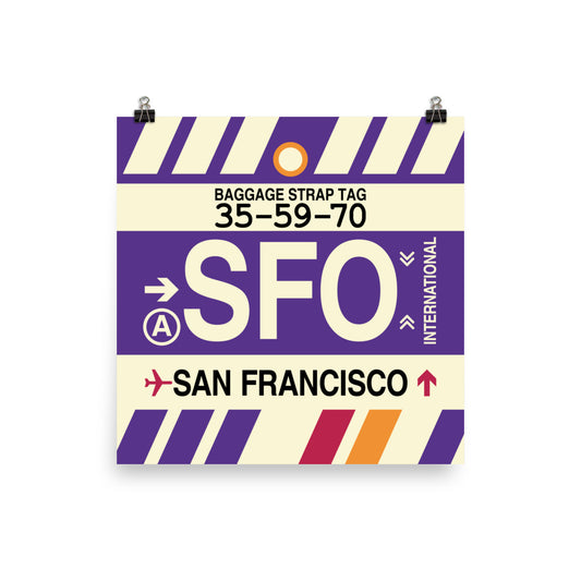 Travel-Themed Poster Print • SFO San Francisco • YHM Designs - Image 01
