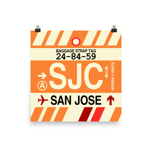 Travel-Themed Poster Print • SJC San Jose • YHM Designs - Image 01