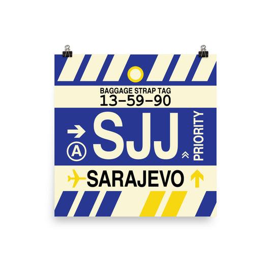 Travel-Themed Poster Print • SJJ Sarajevo Souvenir • YHM Designs - Image 01