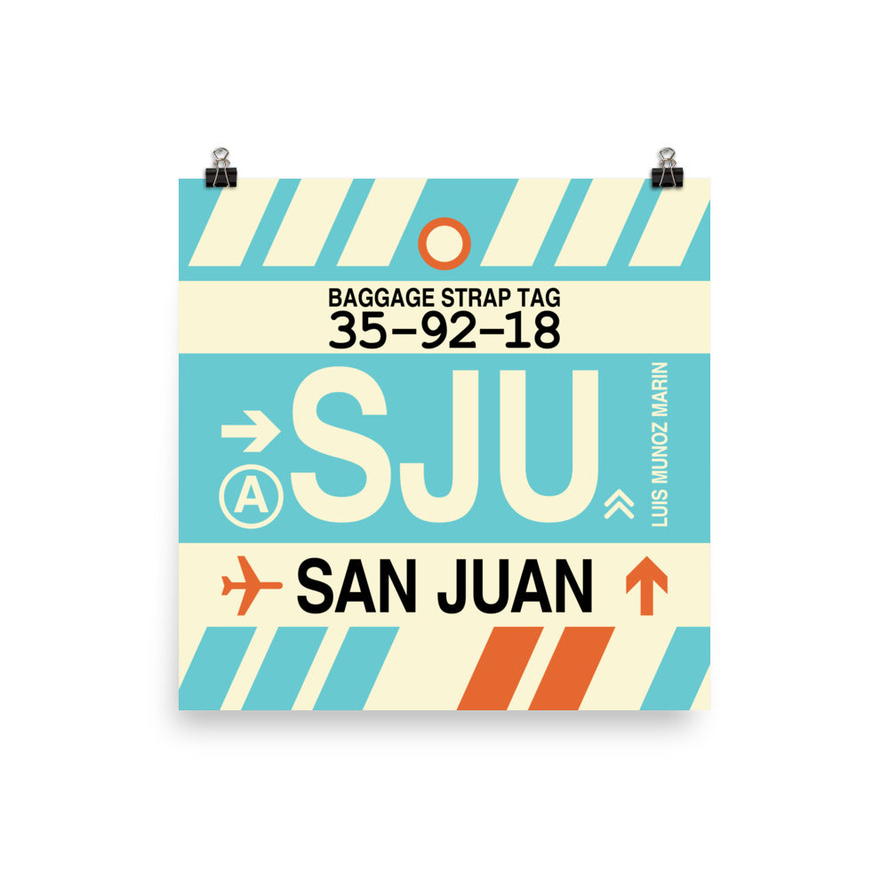Travel-Themed Poster Print • SJU San Juan Souvenir • YHM Designs - Image 01