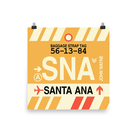 Travel-Themed Poster Print • SNA Santa Ana Souvenir • YHM Designs - Image 01