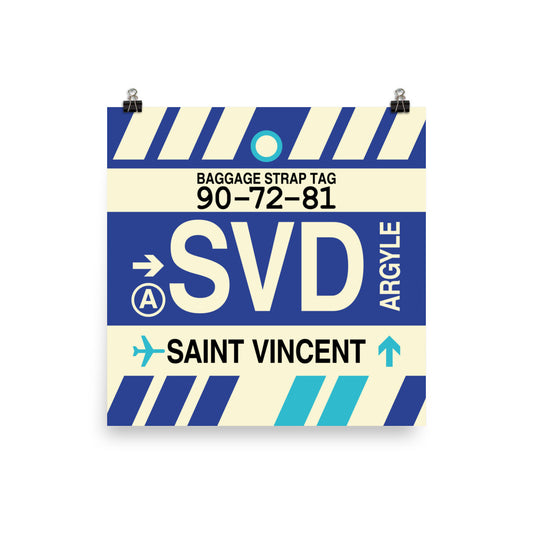 Travel-Themed Poster Print • SVD Saint Vincent • YHM Designs - Image 01