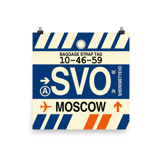Travel-Themed Poster Print • SVO Moscow • YHM Designs - Image 01