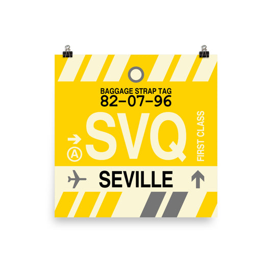 Travel-Themed Poster Print • SVQ Seville • YHM Designs - Image 01