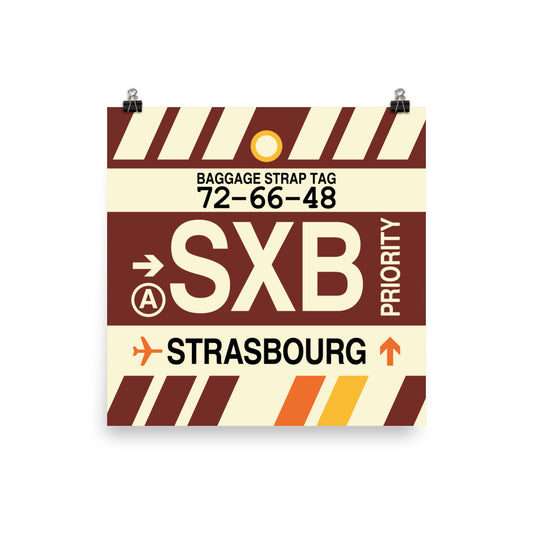 Travel-Themed Poster Print • SXB Strasbourg • YHM Designs - Image 01
