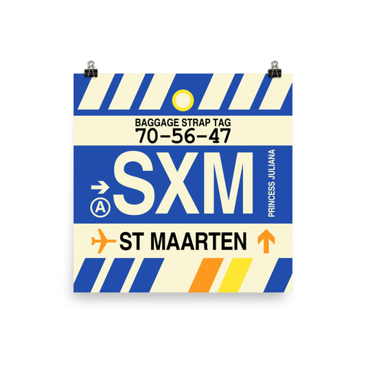 Travel-Themed Poster Print • SXM Sint Maarten Souvenir • YHM Designs - Image 01