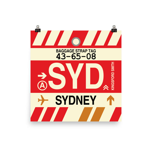 Travel-Themed Poster Print • SYD Sydney • YHM Designs - Image 01
