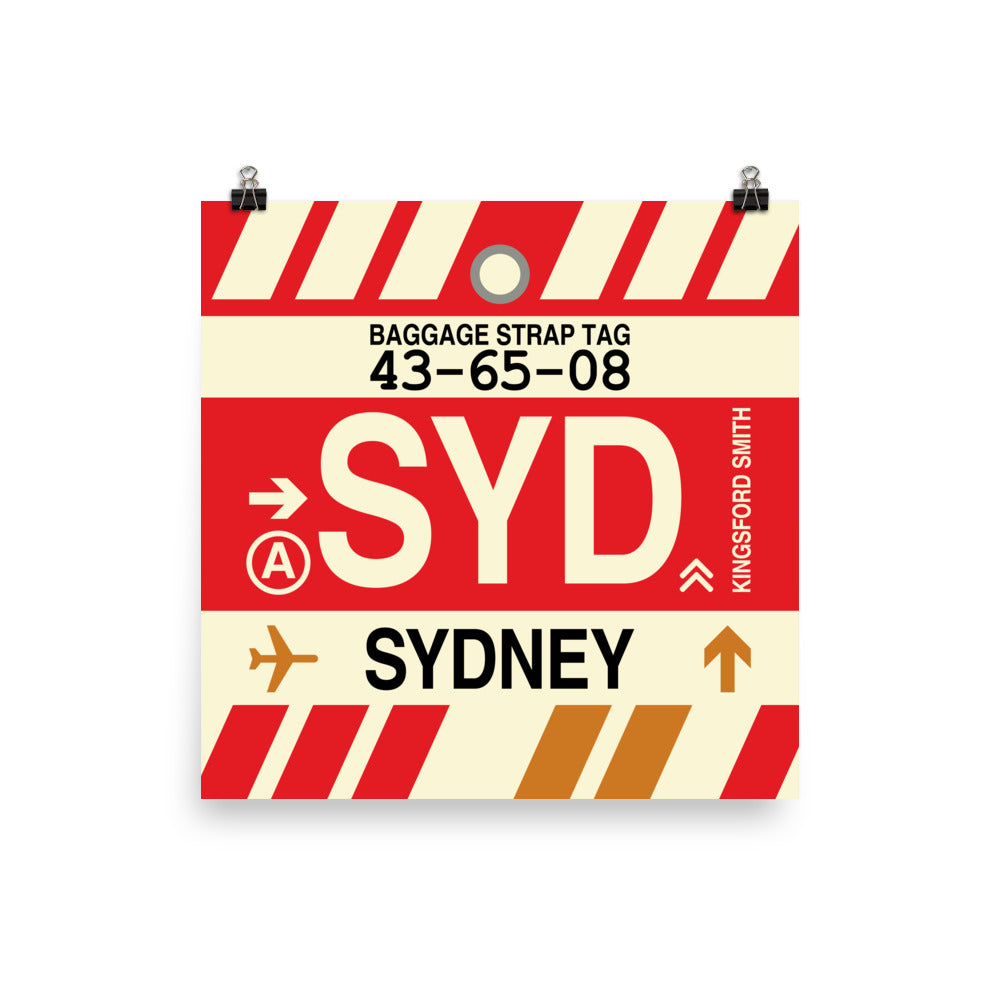 Travel-Themed Poster Print • SYD Sydney • YHM Designs - Image 01