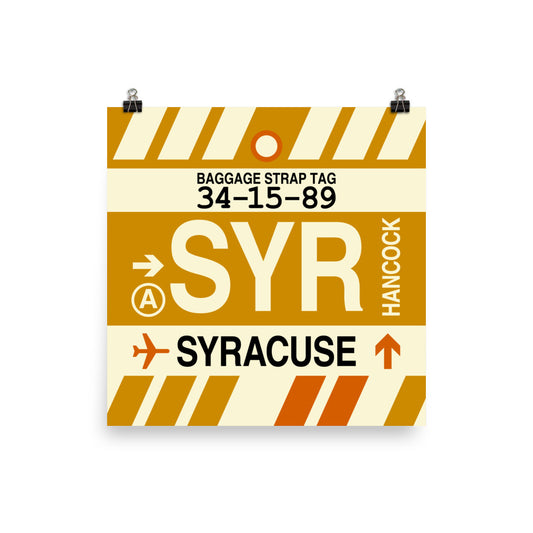 Travel-Themed Poster Print • SYR Syracuse • YHM Designs - Image 01