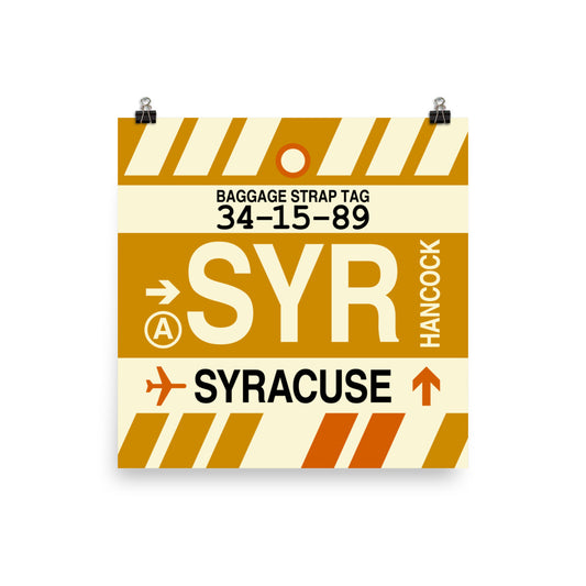 Travel-Themed Poster Print • SYR Syracuse Souvenir • YHM Designs - Image 01