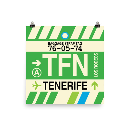 Travel-Themed Poster Print • TFN Tenerife • YHM Designs - Image 01