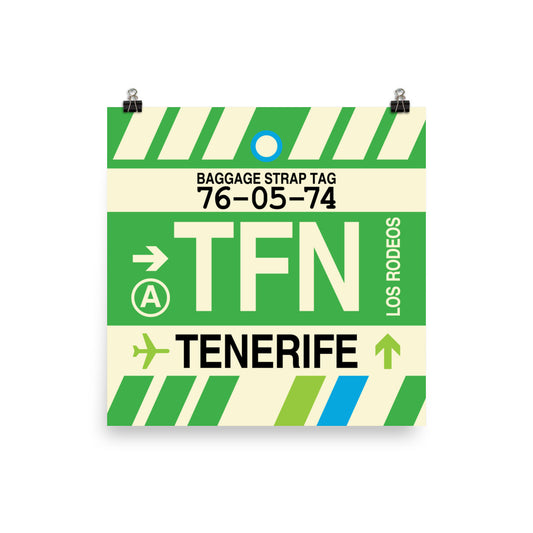 Travel-Themed Poster Print • TFN Tenerife Souvenir • YHM Designs - Image 01
