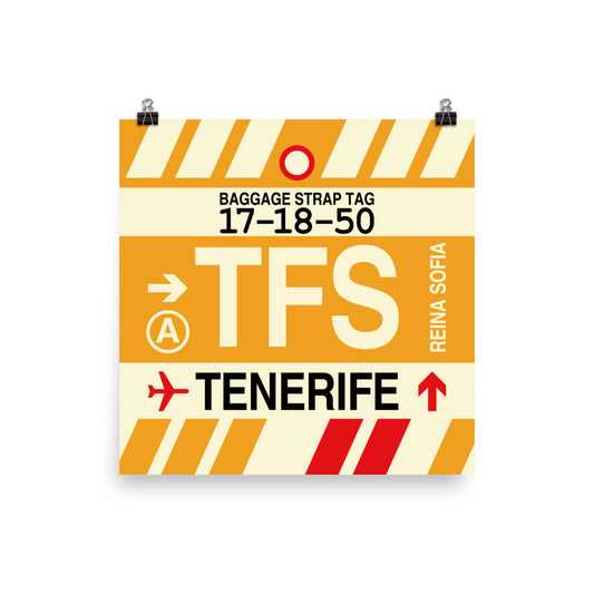 Travel-Themed Poster Print • TFS Tenerife • YHM Designs - Image 01