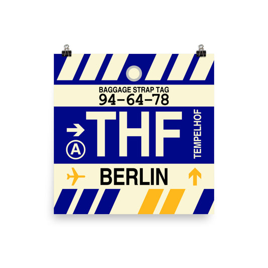 Travel-Themed Poster Print • THF Berlin • YHM Designs - Image 01