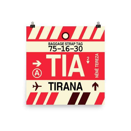 Travel-Themed Poster Print • TIA Tirana • YHM Designs - Image 01