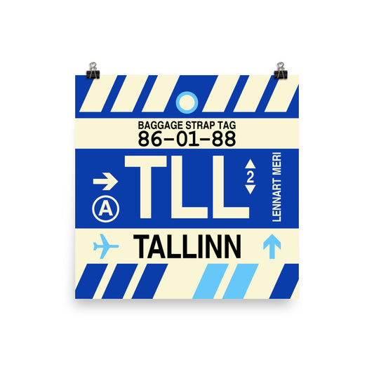 Travel-Themed Poster Print • TLL Tallinn • YHM Designs - Image 01