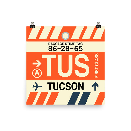 Travel-Themed Poster Print • TUS Tucson Souvenir • YHM Designs - Image 01