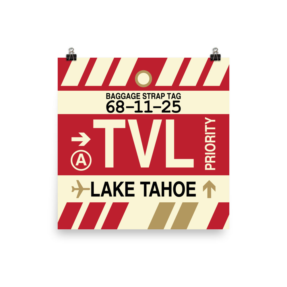 Travel-Themed Poster Print • TVL Lake Tahoe • YHM Designs - Image 01