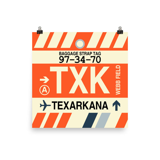 Travel-Themed Poster Print • TXK Texarkana • YHM Designs - Image 01