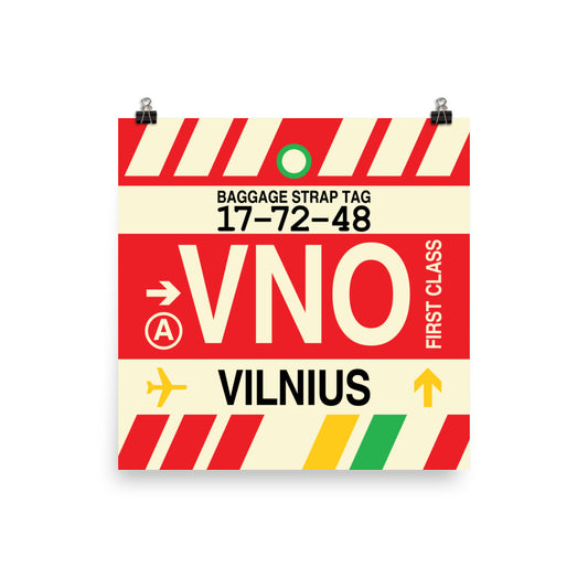 Travel-Themed Poster Print • VNO Vilnius • YHM Designs - Image 01