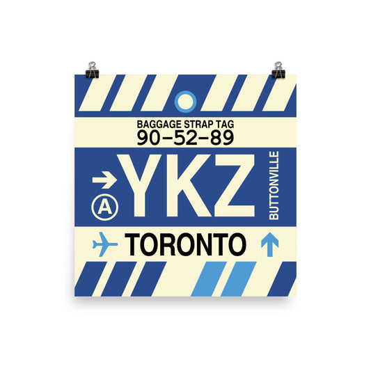 Travel-Themed Poster Print • YKZ Toronto • YHM Designs - Image 01