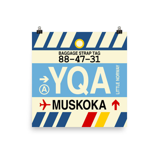 Travel-Themed Poster Print • YQA Muskoka • YHM Designs - Image 01