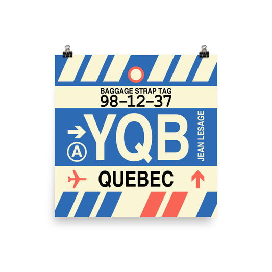 Travel-Themed Poster Print • YQB Quebec City • YHM Designs - Image 01