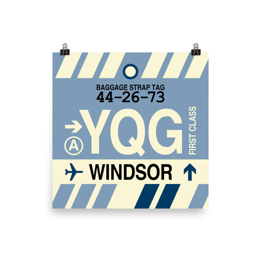 Travel-Themed Poster Print • YQG Windsor • YHM Designs - Image 01