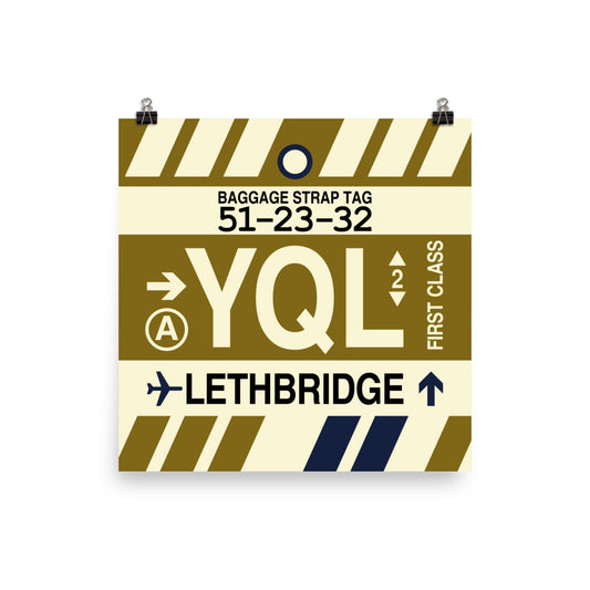 Travel-Themed Poster Print • YQL Lethbridge • YHM Designs - Image 01