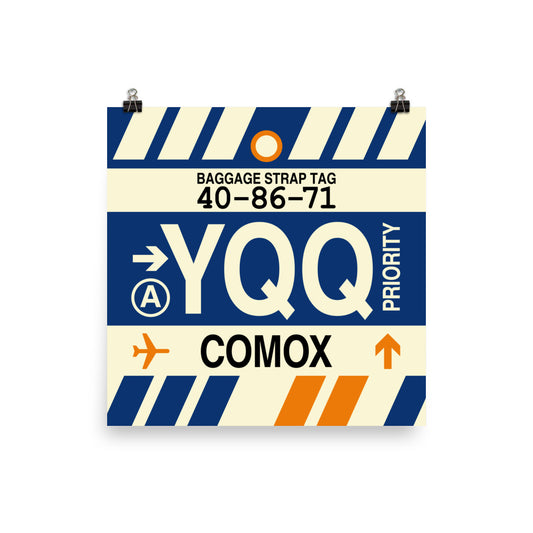 Travel-Themed Poster Print • YQQ Comox • YHM Designs - Image 01