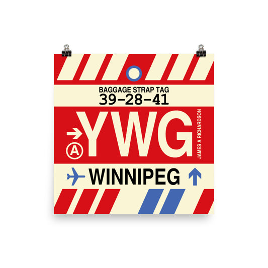 Travel-Themed Poster Print • YWG Winnipeg • YHM Designs - Image 01