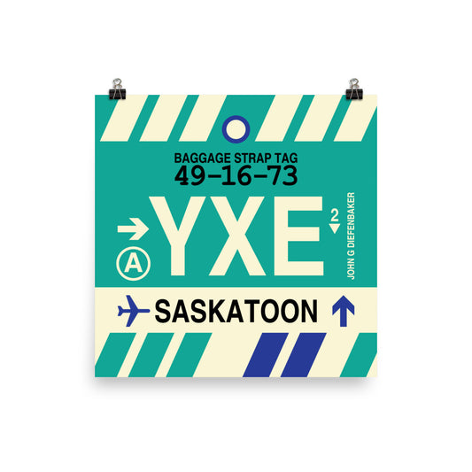 Travel-Themed Poster Print • YXE Saskatoon • YHM Designs - Image 01
