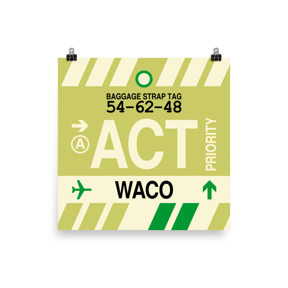 ACT Waco Poster Print • Jet Age Baggage Tag Design • YHM Designs - Image 02