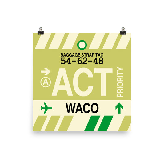 ACT Waco Poster Print • Jet Age Baggage Tag Design • YHM Designs - Image 02