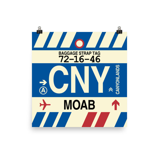 CNY Moab Poster Print • Jet Age Baggage Tag Design • YHM Designs - Image 02