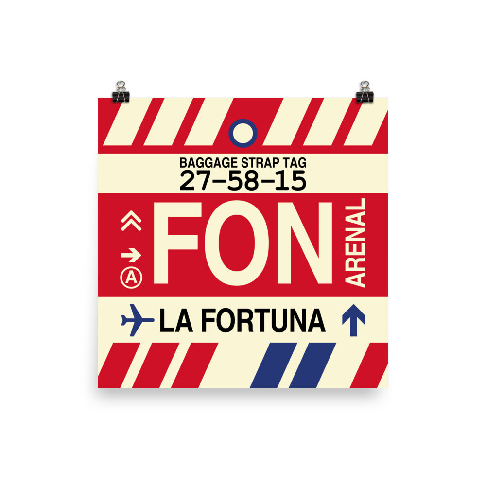 FON La Fortuna Poster Print • Jet Age Baggage Tag Design • YHM Designs - Image 02