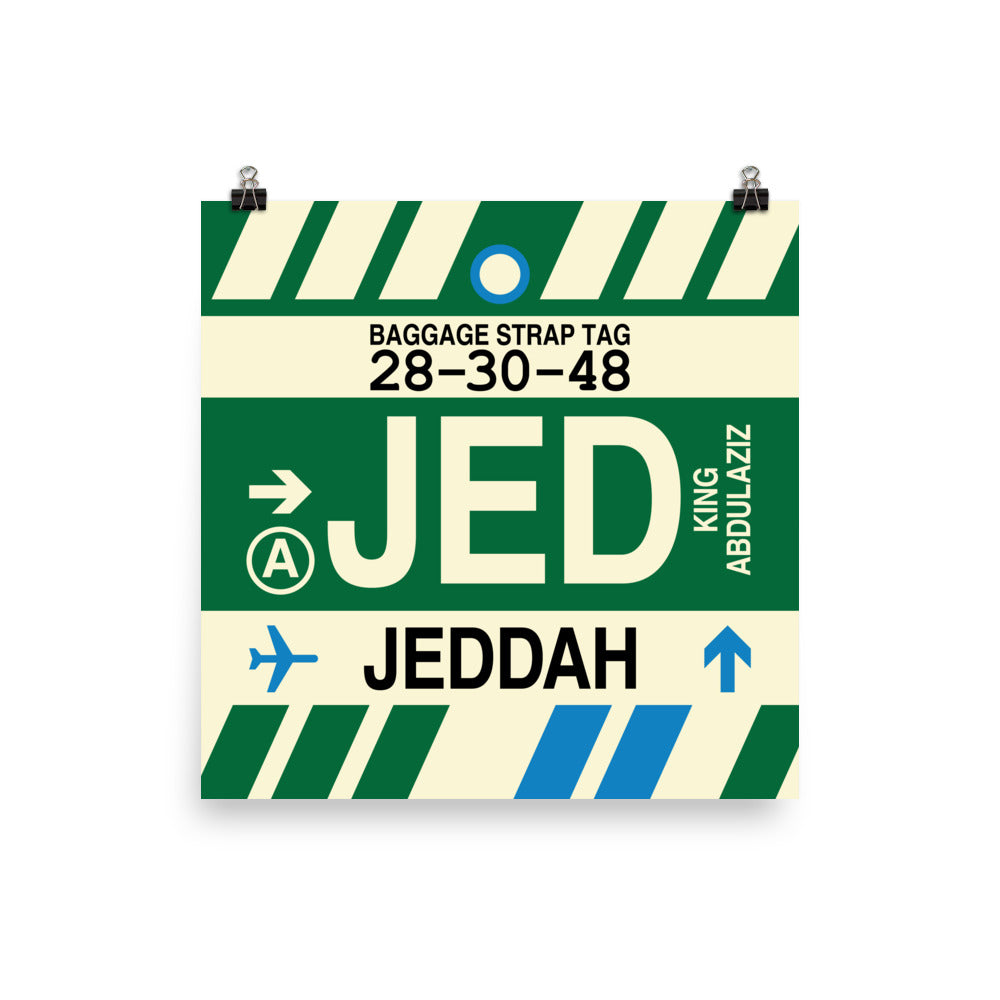 JED Jeddah Poster Print • Jet Age Baggage Tag Design • YHM Designs - Image 02