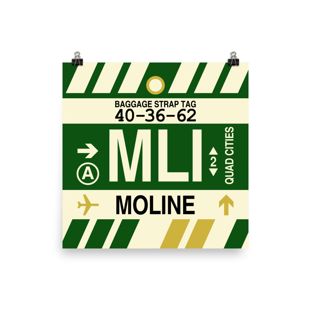 MLI Moline Poster Print • Jet Age Baggage Tag Design • YHM Designs - Image 02