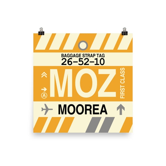 MOZ Moorea Poster Print • Jet Age Baggage Tag Design • YHM Designs - Image 02